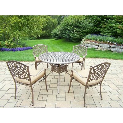Mississippi 5 Piece Dining Set with Cushions - Cushion Color: Sunbrella Spunpoly