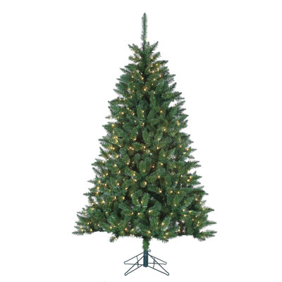 7' Green Fairmont Pine Christmas Tree with 350 LED Warm White Lights with Stand