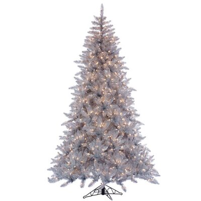 7.5' Silver Ashley Christmas Tree with 700 Clear Lights with Stand