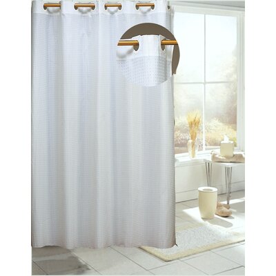 Ez On Checks Shower Curtain - Color: White, Size: Extra Long