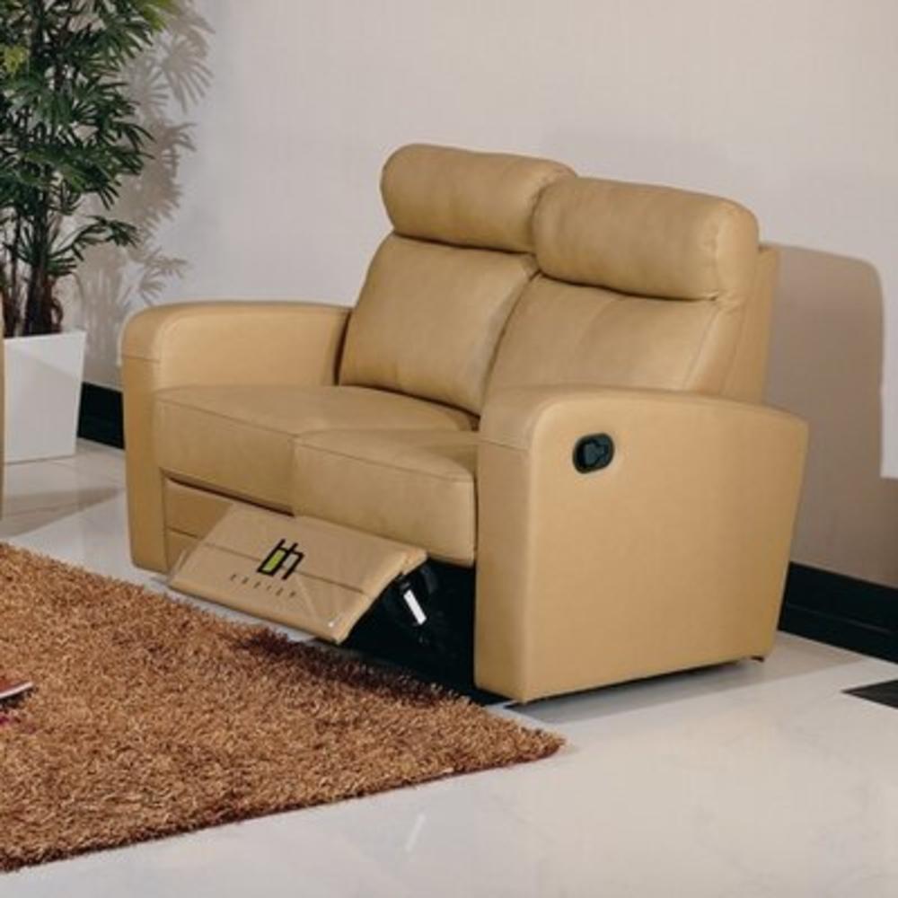 Slope Leather Reclining Loveseat - Color: Taupe