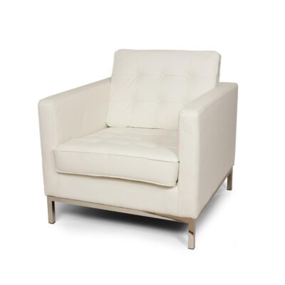 Draper One Seat Sofa Chair - Color: White