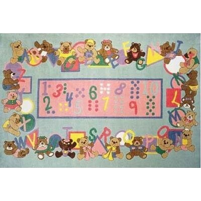Supreme Teddies and Letters Alphabet Area Rug - Rug Size: 5'3" x 7'6"
