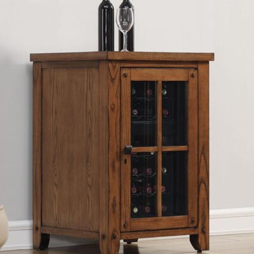 Dakota 18 Bottle Wine Cabinet - Finish: Premium Oak