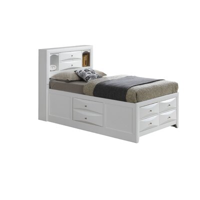 Storage Panel Bed - Finish: White  Size: Queen