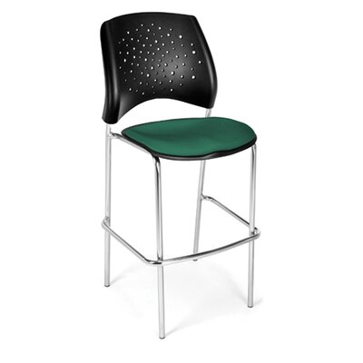 Stars and Moon Cafe Height Chair  - Base Finish: Chrome  Seat Cover: None (Black Plastic)