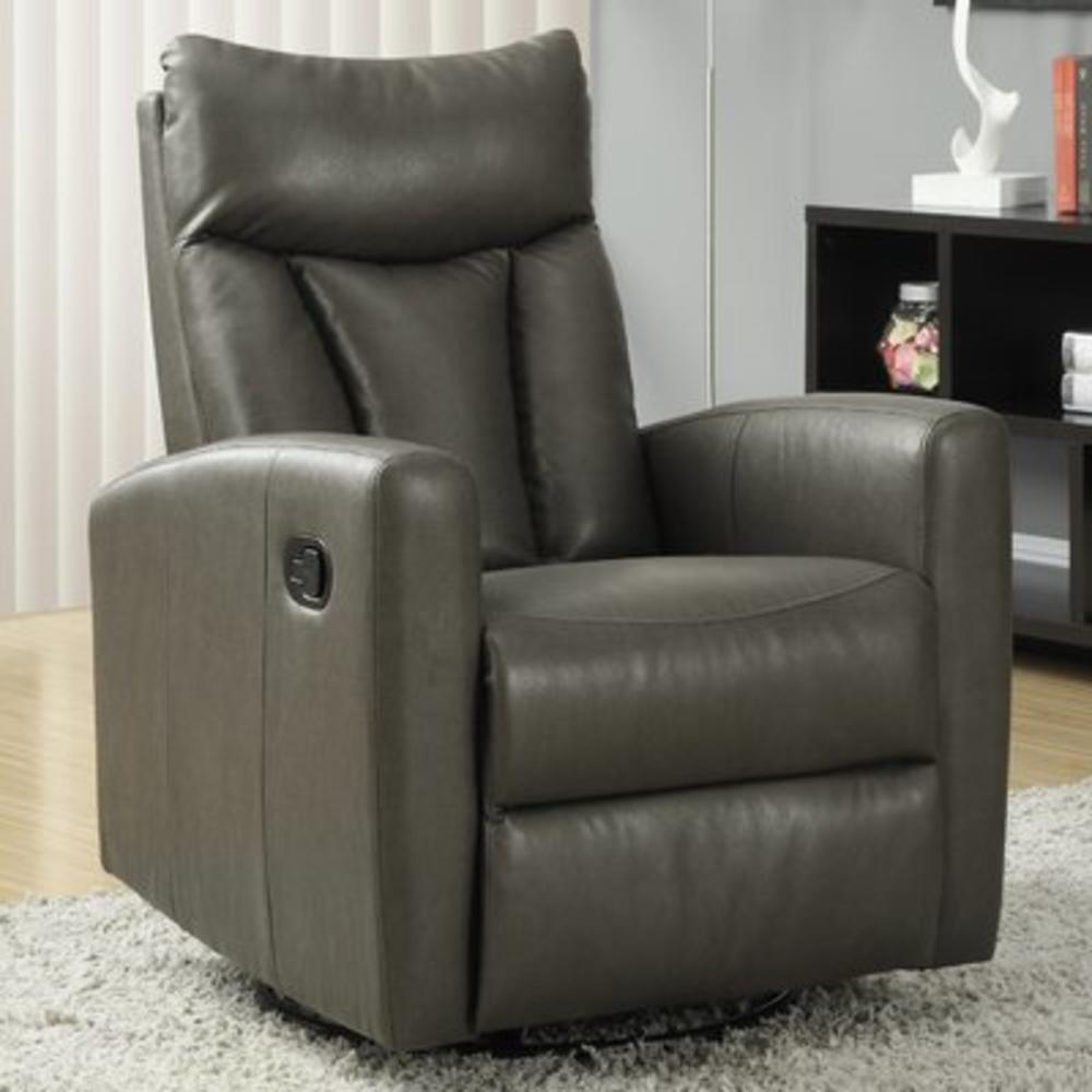 Swivel Glider Recliner - Color: Charcoal Grey
