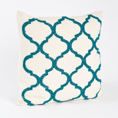 Zsa Zsa Moroccan Design Beaded Throw Pillow - Color: Teal