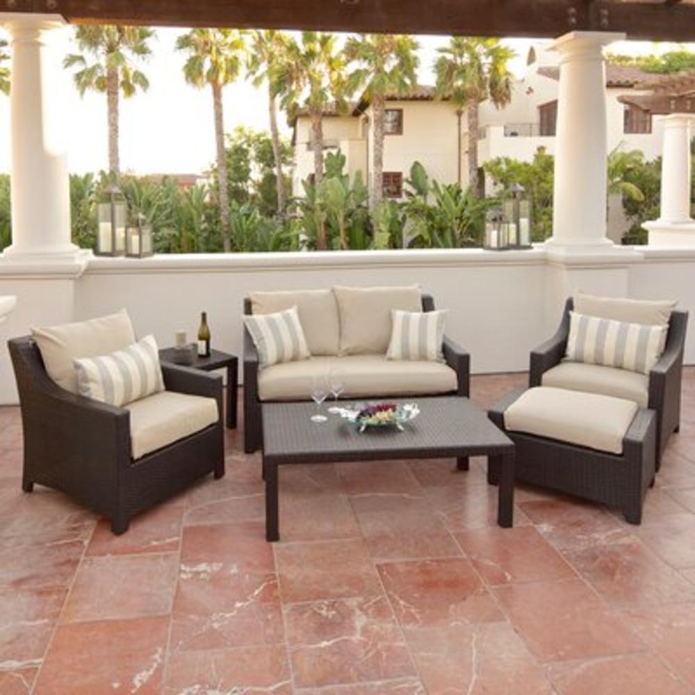 Deco 6 Piece Deep Seating Group in Espresso with Cushions