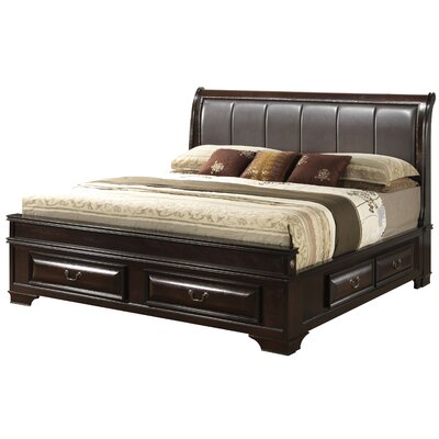 Storage Panel Bed - Size: Queen  Finish: Cappuccino