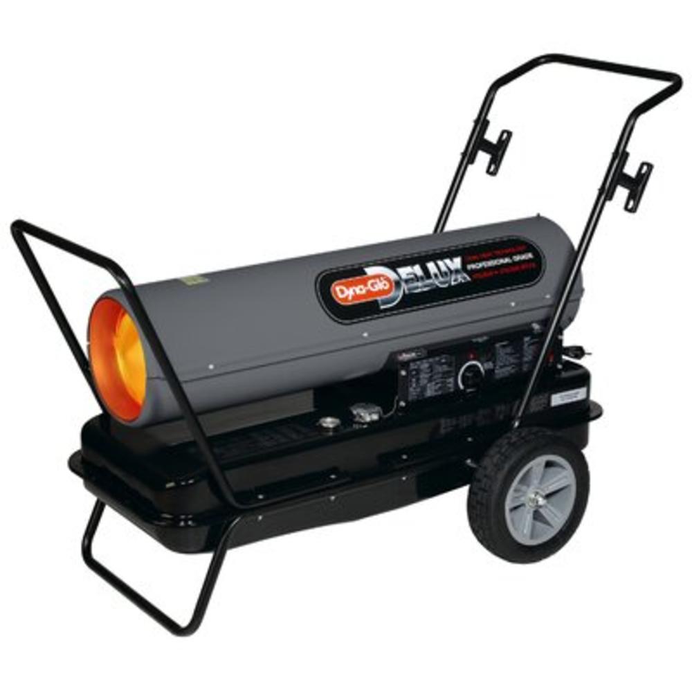 Portable 210 000-BTU Multi-Fuel Forced Air Heater with Built in Diagnostic and Flat-Free Wheels