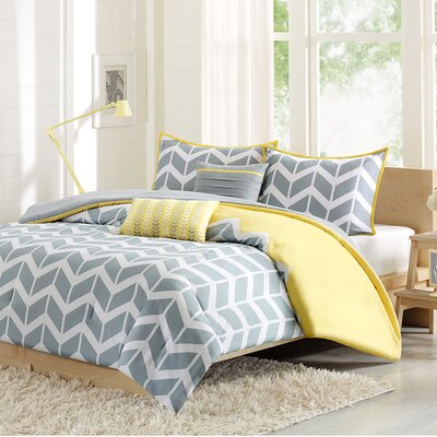 Sunny Duvet Cover Set - Size: Full / Queen, Color: Yellow