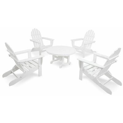 Ivy Terrace Classics 5 Piece Folding Adirondack Seating Group - Color: White