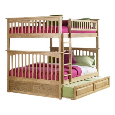 Columbia Bunk Bed with Trundle - Configuration: Full over Full, Finish: Natural Maple