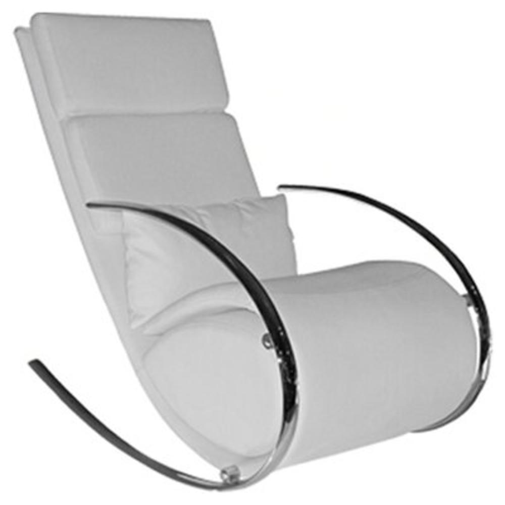 Chloe Rocking Chair and Ottoman - Color: White