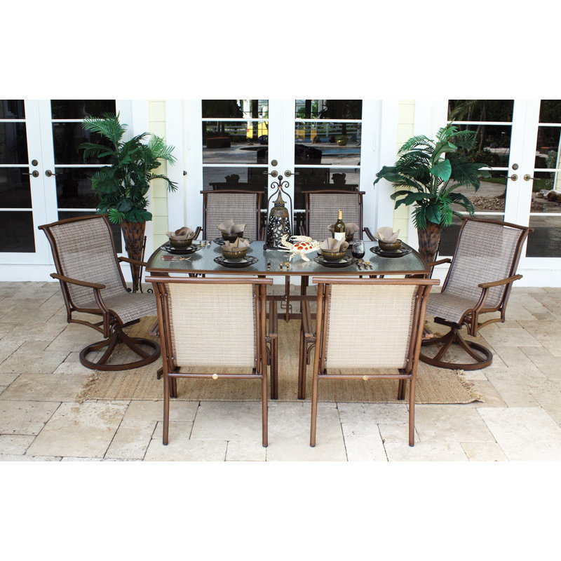 Hospitality Rattan Chub Cay Patio 7 Piece Dining Set Outdoor Hospitality Rattan Chub Cay Patio 7 Piece Dining Set Outdoor Living Furniture Sets