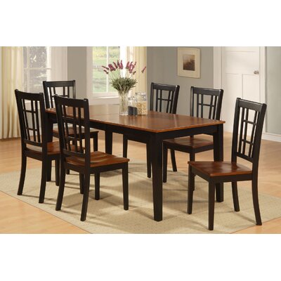 Nicoli 5 Piece Dining Set - Chair Upholstery: Microfiber, Finish: Buttermilk and Saddle Brown