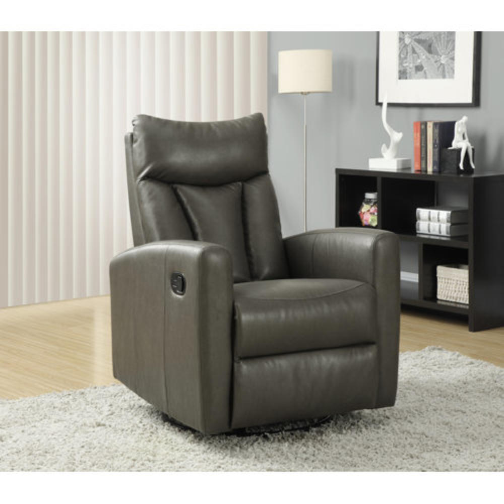 Swivel Glider Recliner - Color: Charcoal Grey