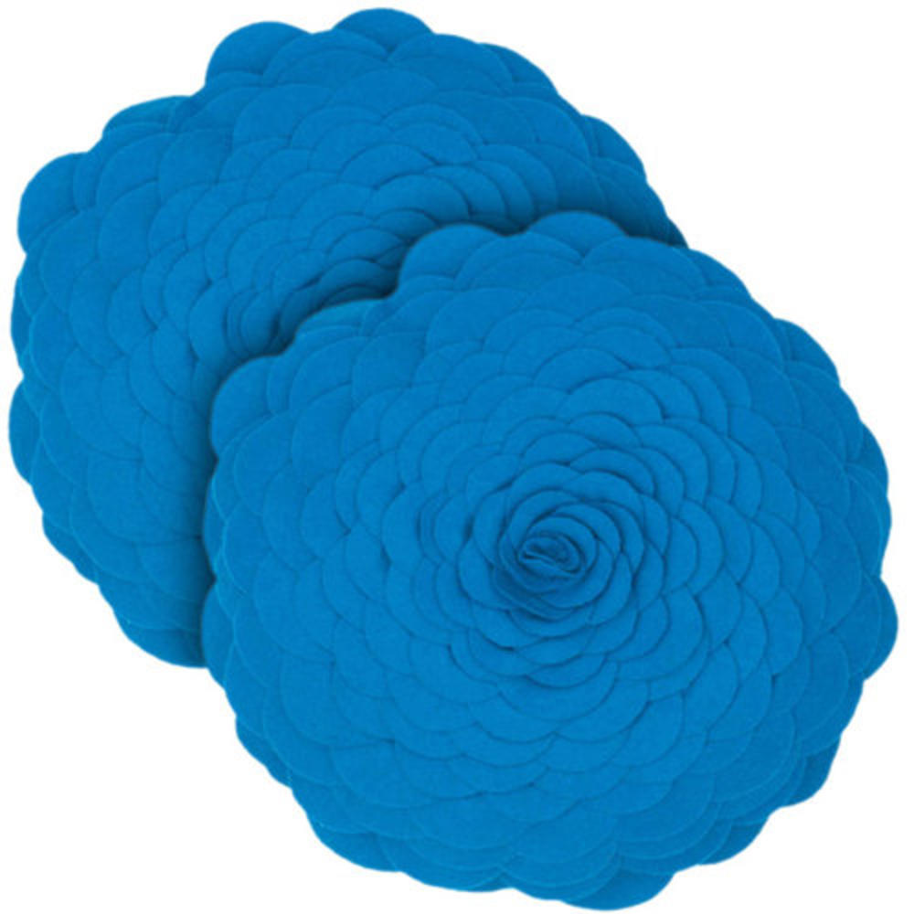 Wool Throw Pillow - Color: Blue