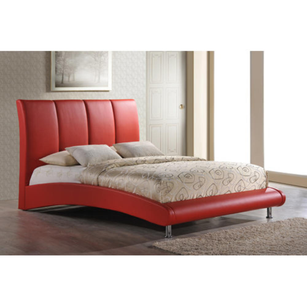 Sleigh Bed - Size: King  Color: Red