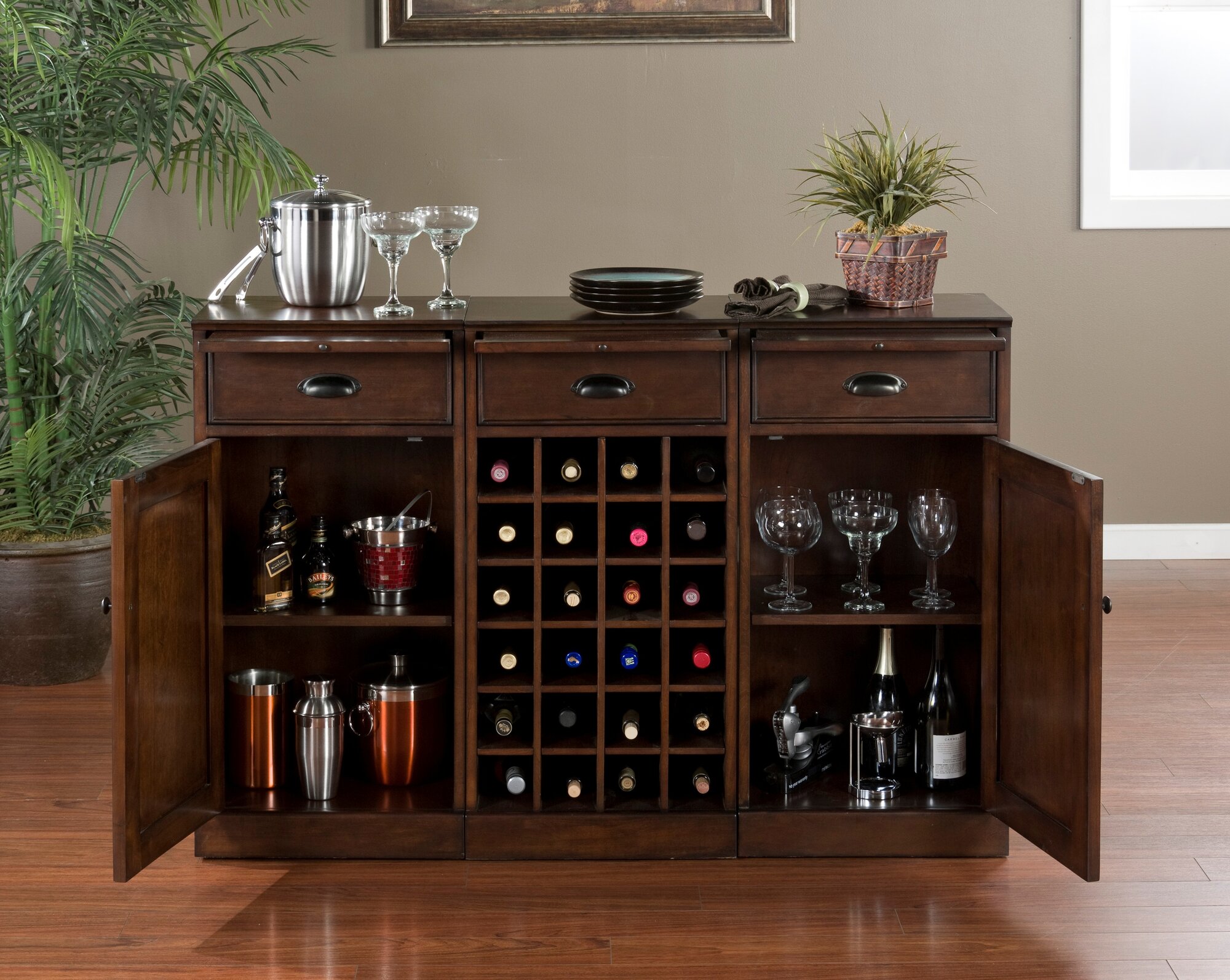 Natalia Bar Cabinet with Wine Storage