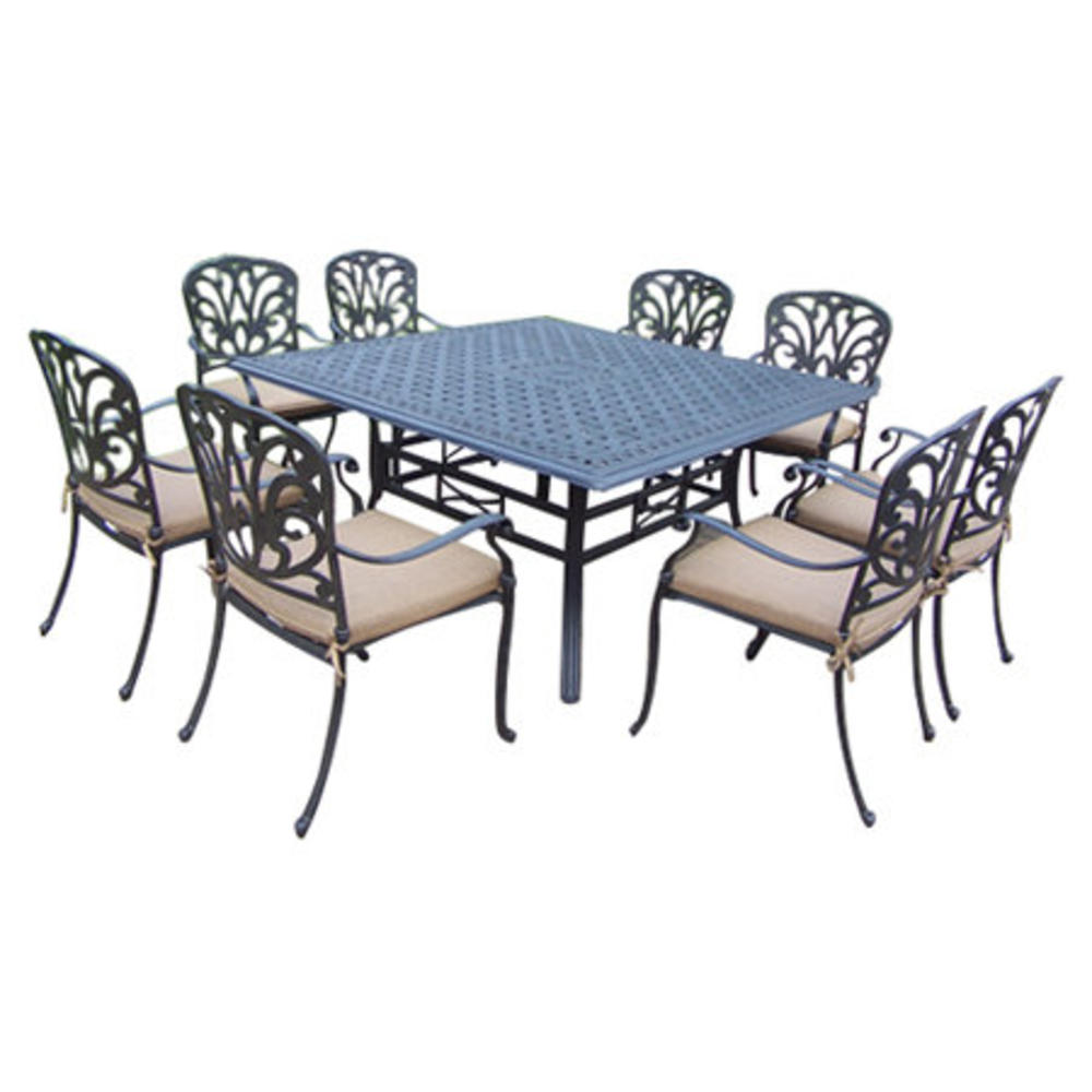 Hampton Square 9 Piece Dining Set with Cushions