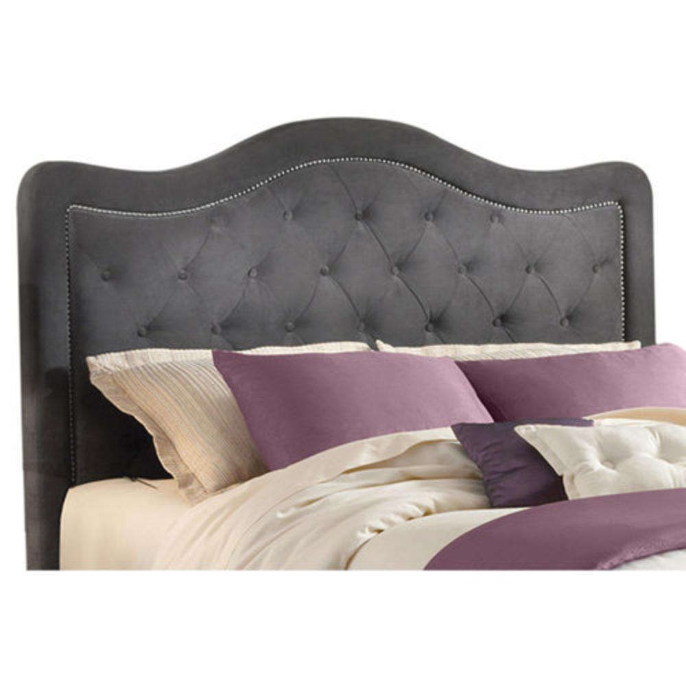 Trieste Upholstered Headboard - Size: Queen, Fabric: Pewter