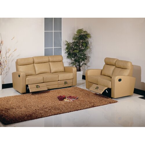 Slope Leather Reclining Loveseat - Color: Taupe