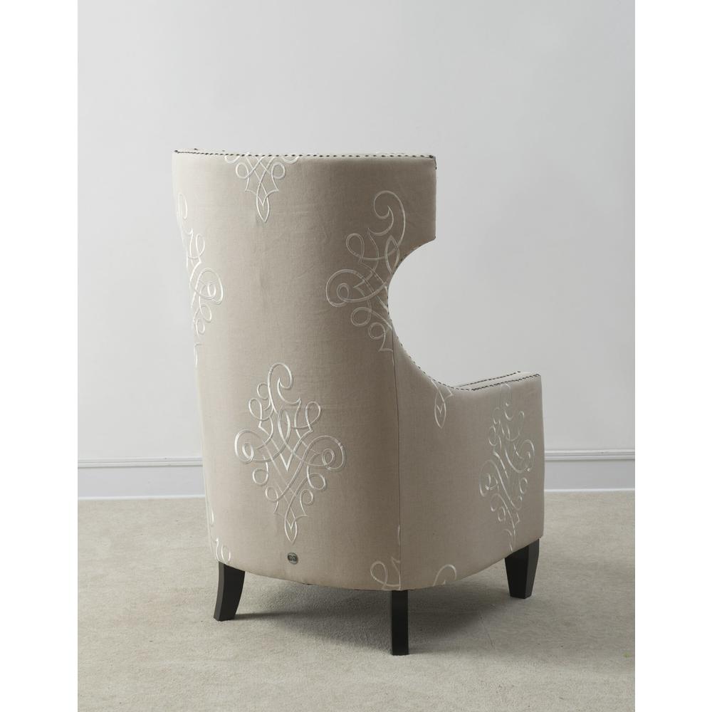 Gramercy Embroidered Wing Arm Chair