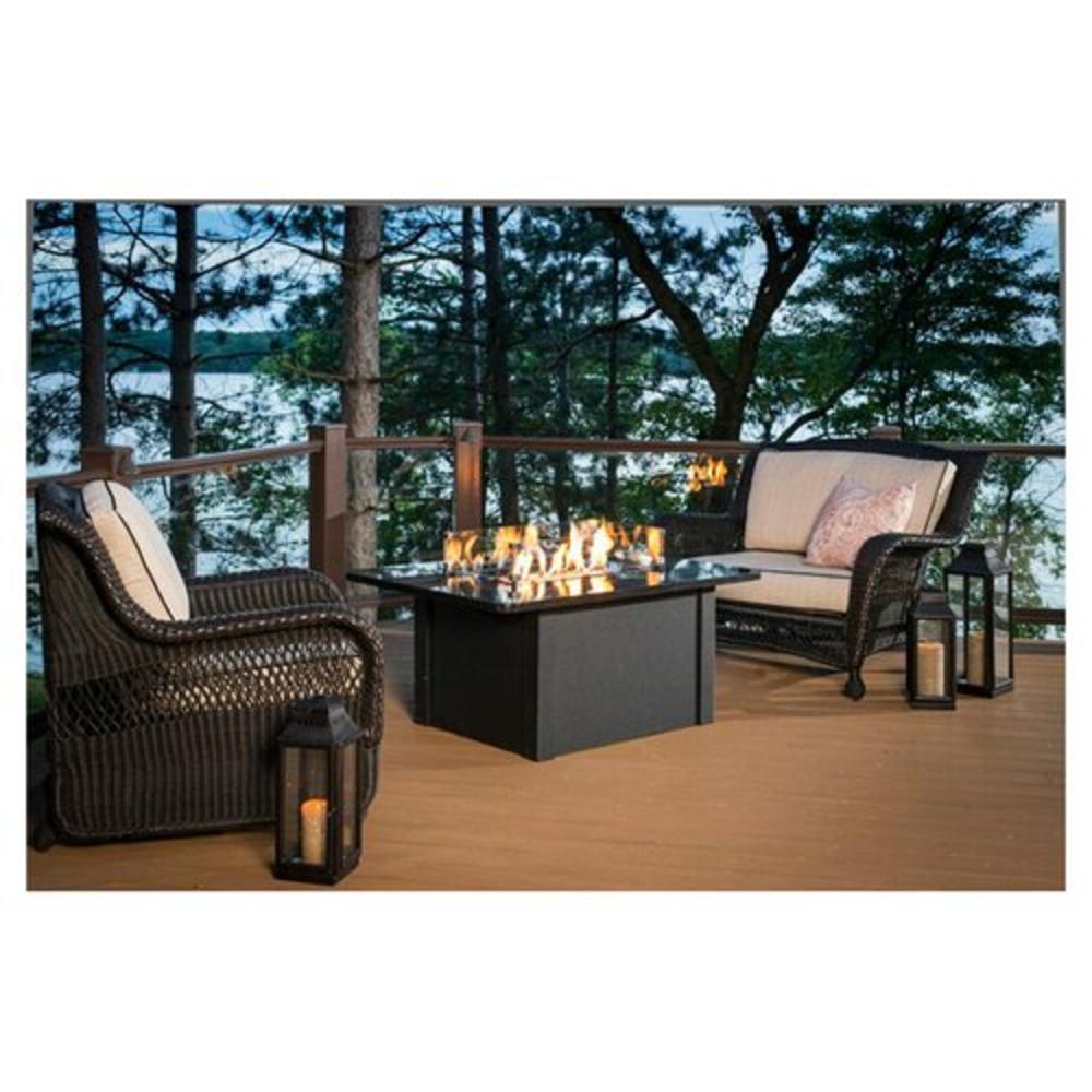 Grandstone Crystal Fire Pit Table - Finish: Black
