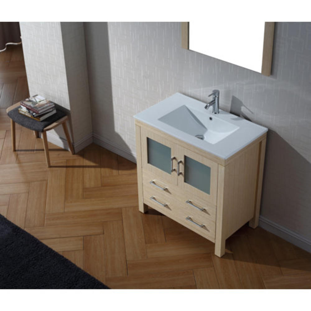 Dior 32" Single Bathroom Vanity Set with Mirror - Base Finish: Light Oak