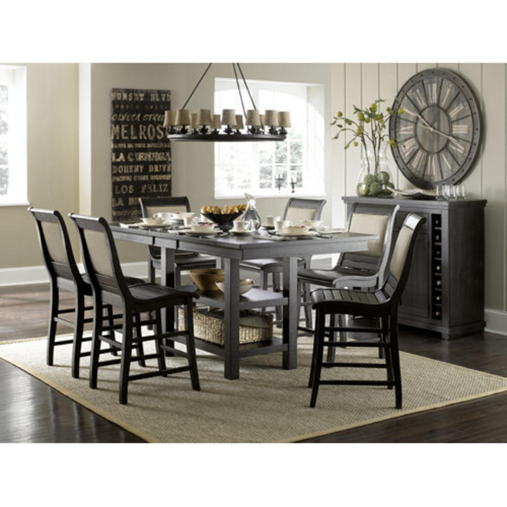 Willow 24" Bar Stool with Cushion (Set of 2) - Finish: Distressed Black