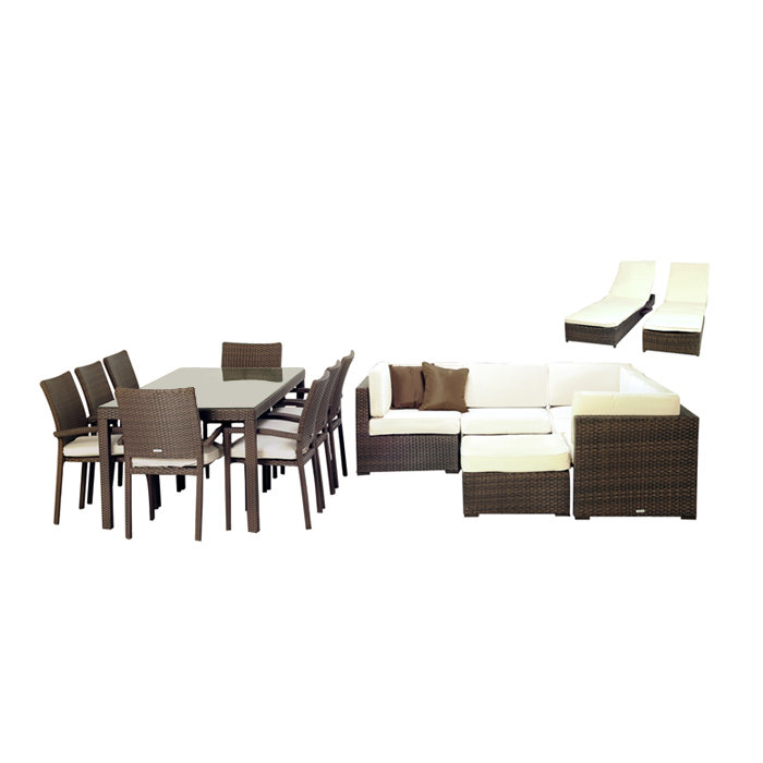 Atlantic 17 Piece Deep Seating Group with Cushions
