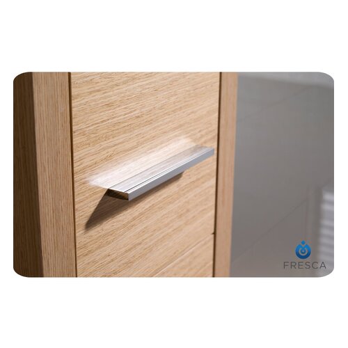Bari Torino 12" x 68" Bathroom Linen Side Cabinet - Finish: Light Oak