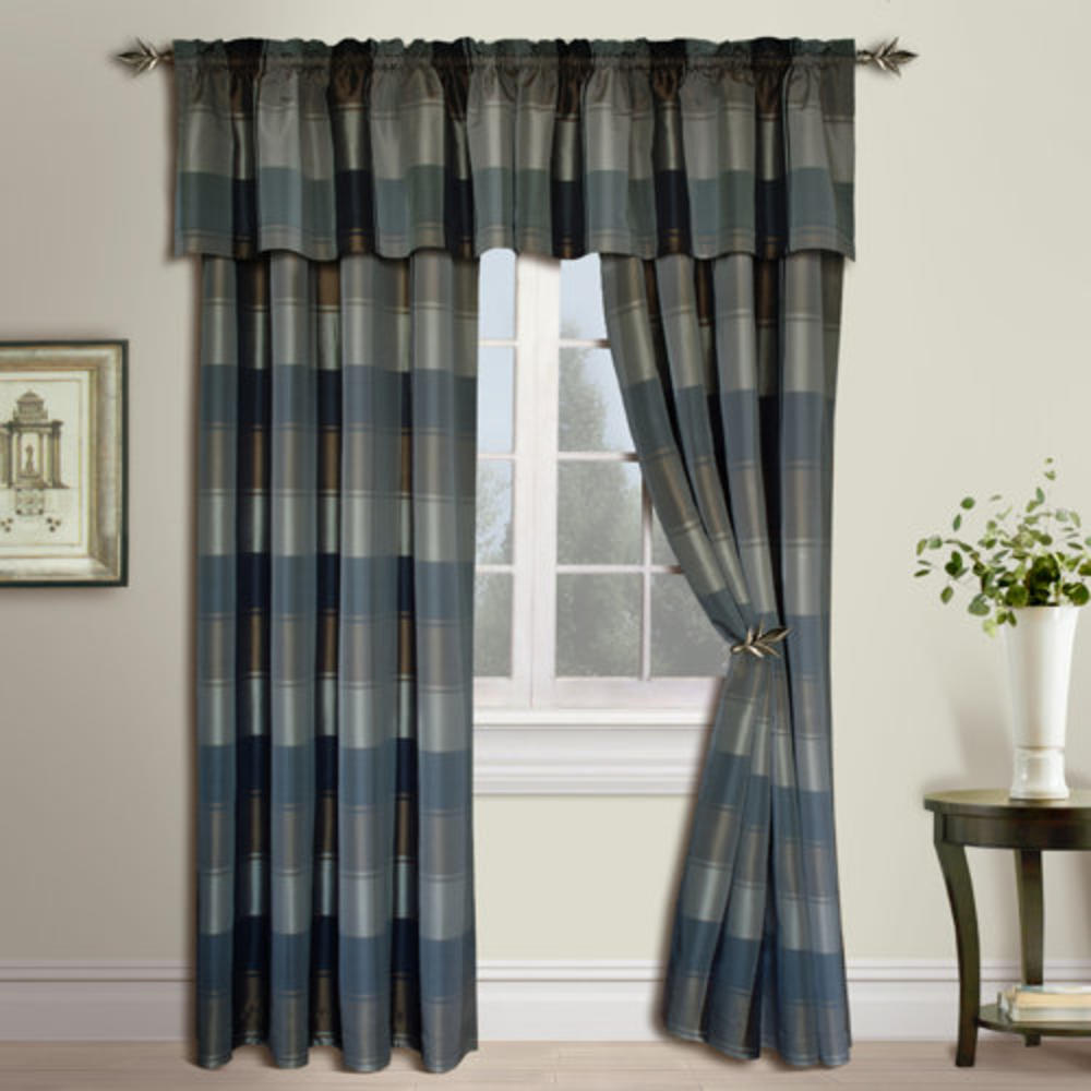 Plaid 54" Curtain Valance - Color: Taupe / Brown