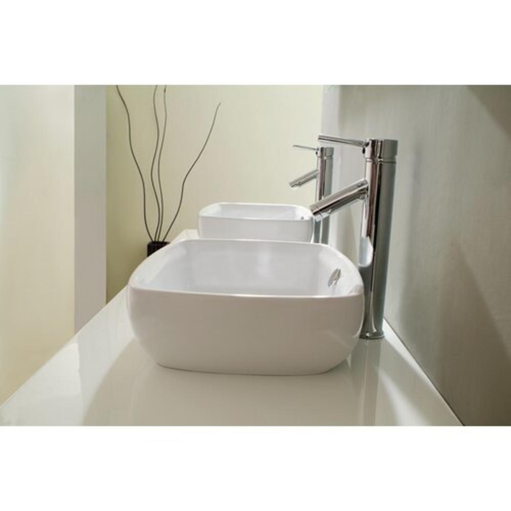 Augustine 60" Floating Double Bathroom Vanity Set with Mirror - Base Finish: White