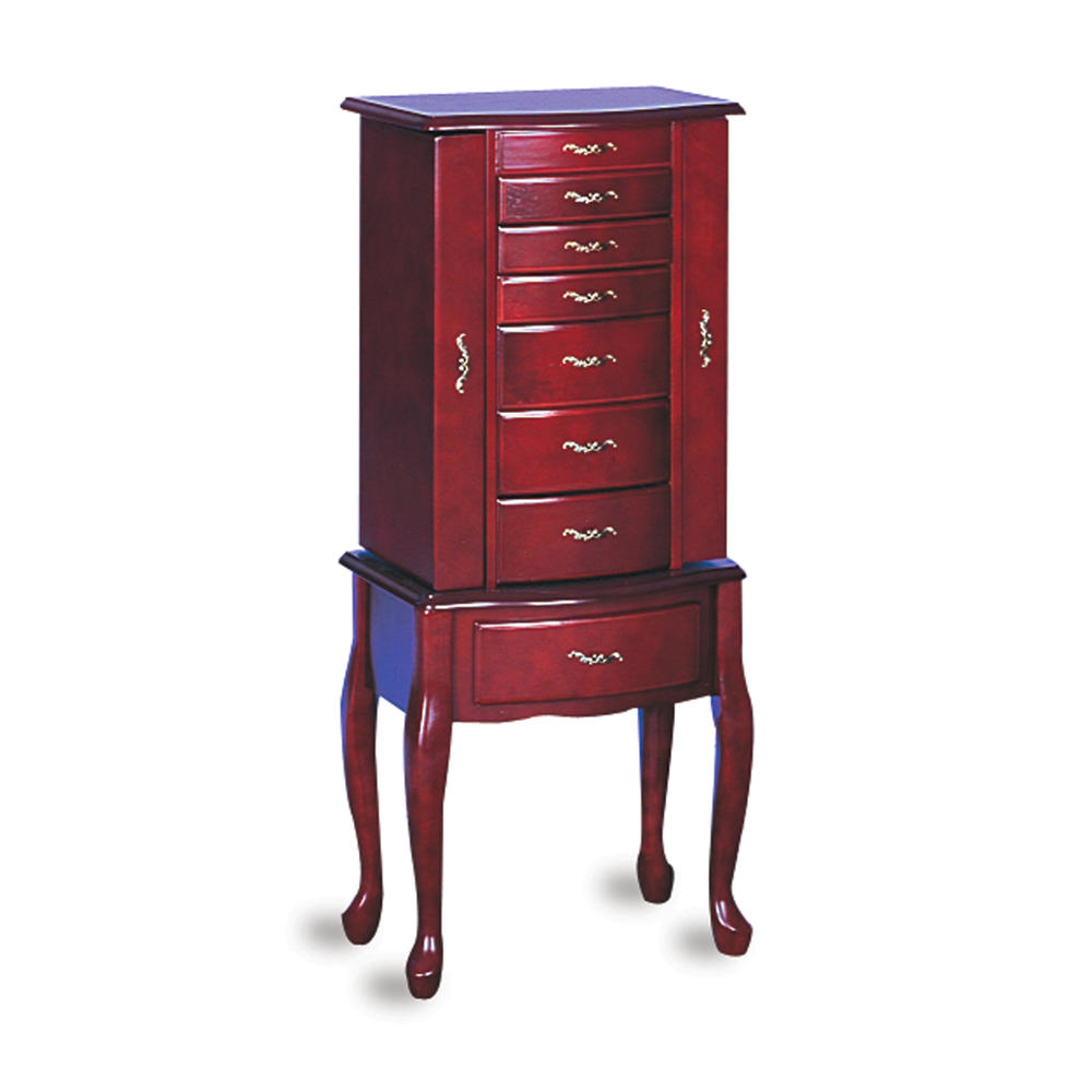 Salmon Deluxe Jewelry Armoire with Mirror