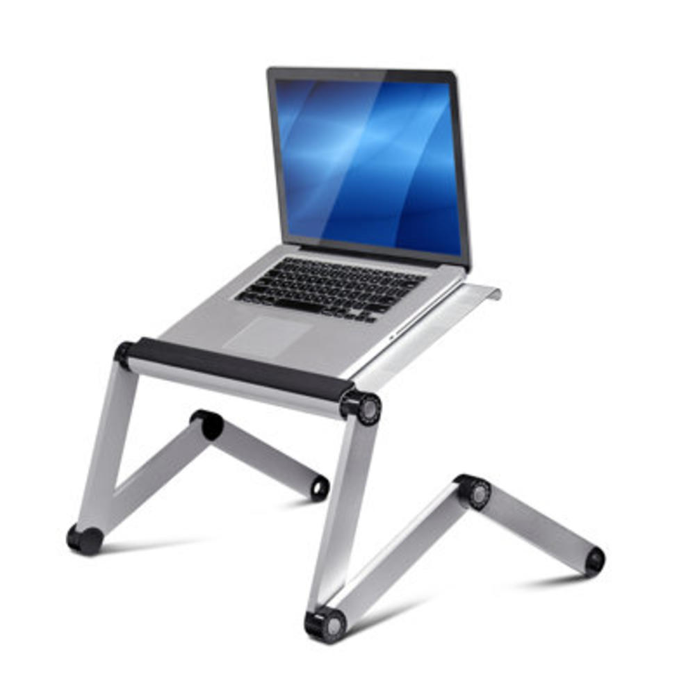 Ultralight Vented Laptop Table / Portable Bed Tray Book Stand - Finish: Silver