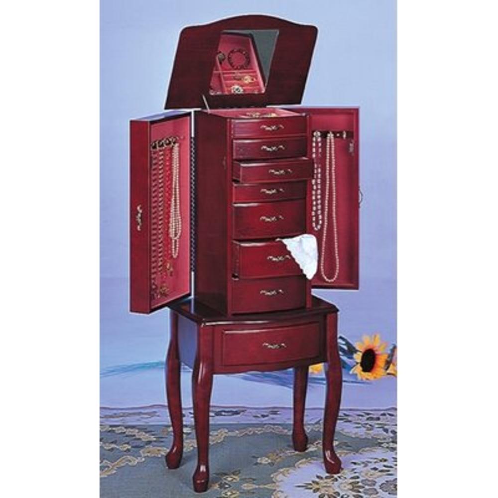 Salmon Deluxe Jewelry Armoire with Mirror