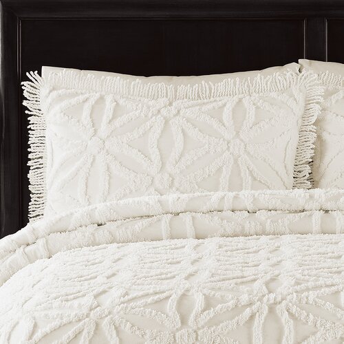 Arianna Chenille Coverlet Set - Size: King, Color: Ivory