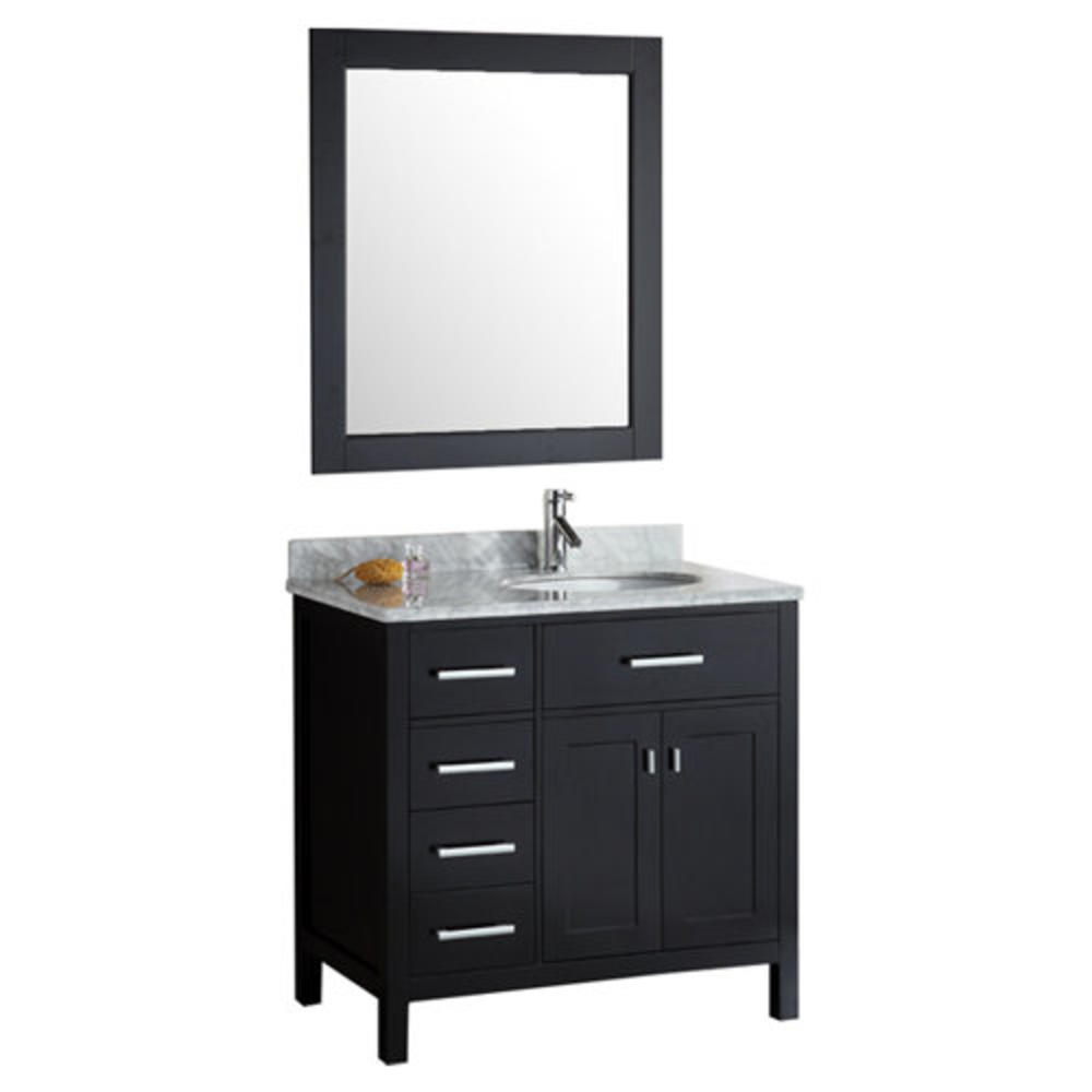 London 36" Single Bathroom Vanity Set with Mirror - Finish: Espresso