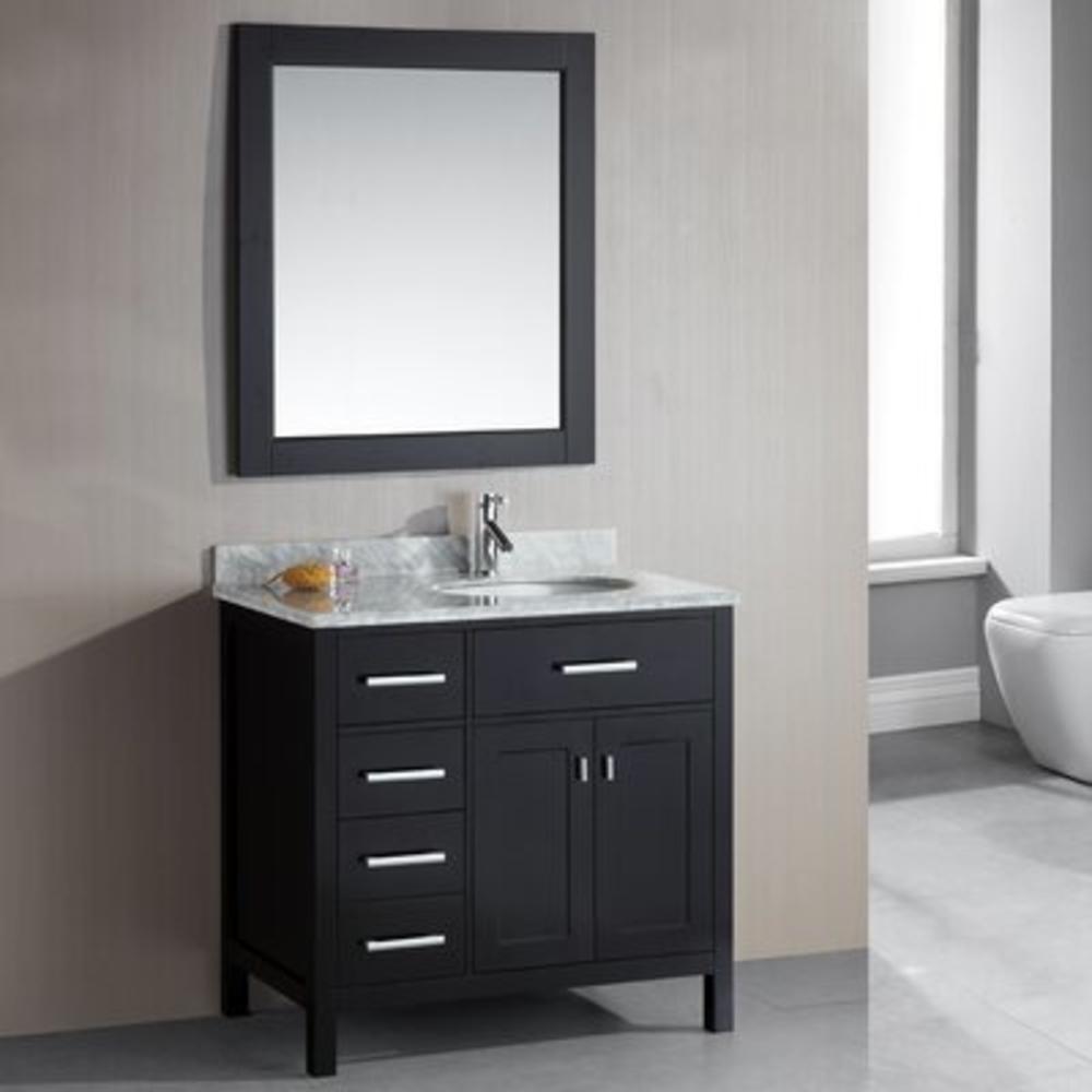 London 36" Single Bathroom Vanity Set with Mirror - Finish: Espresso