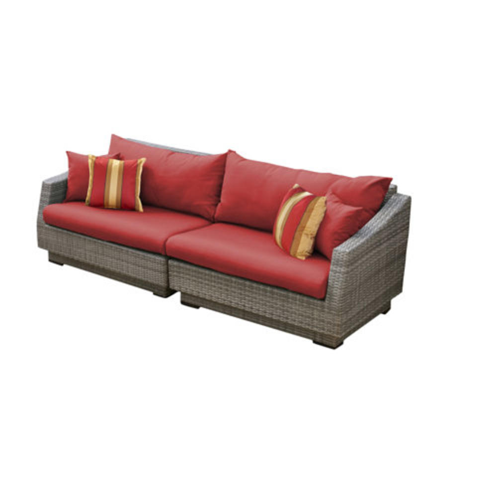 Cannes 2 Piece Sofa with Cushions - Fabric: Cantina Red