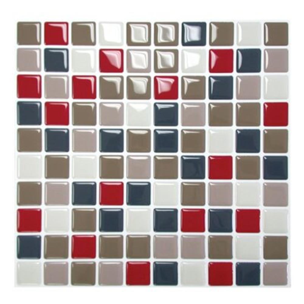 Mosaik 1" x 1" Self Adhesive High-Gloss Mosaic Tile in Multi