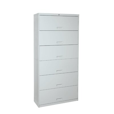 Stak-N-Lok 100 Series 6 Door 36" W Legal Size and Locking High Cabinet - Finish: Light Gray