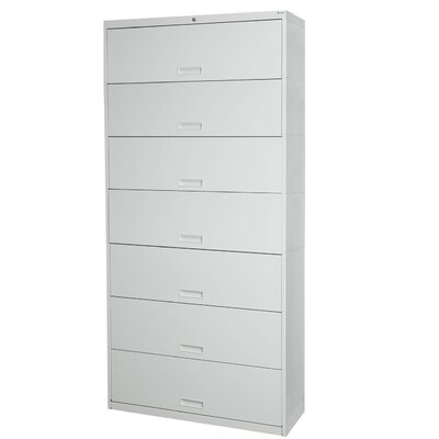 Stak-N-Lok 100 Series 7 Door 24" W Letter Size and Locking High Cabinet - Finish: Light Gray