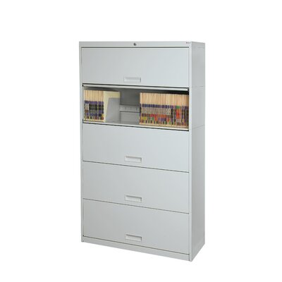 Stak-N-Lok 100 Series 5 Door 24" W Legal Size and Locking High Cabinet - Finish: Light Gray
