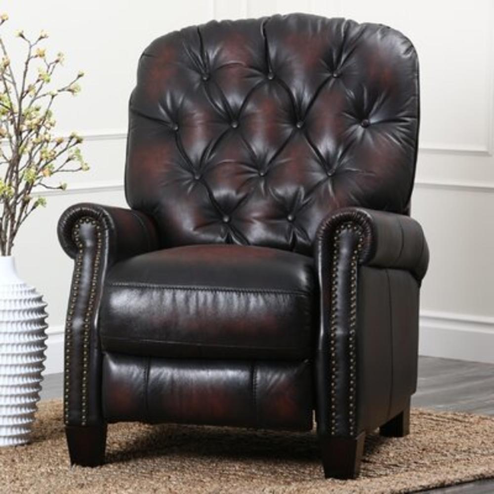 Camden Hand Rubbed Top Grain Leather Pushback Recliner