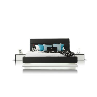 Infinity Upholstered Platform Bed - Size: Queen, Finish: White