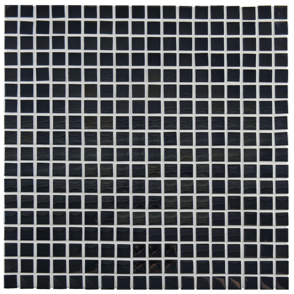 Sable 5/8" x 5/8" Glass Polished Mosaic in Black Mirror
